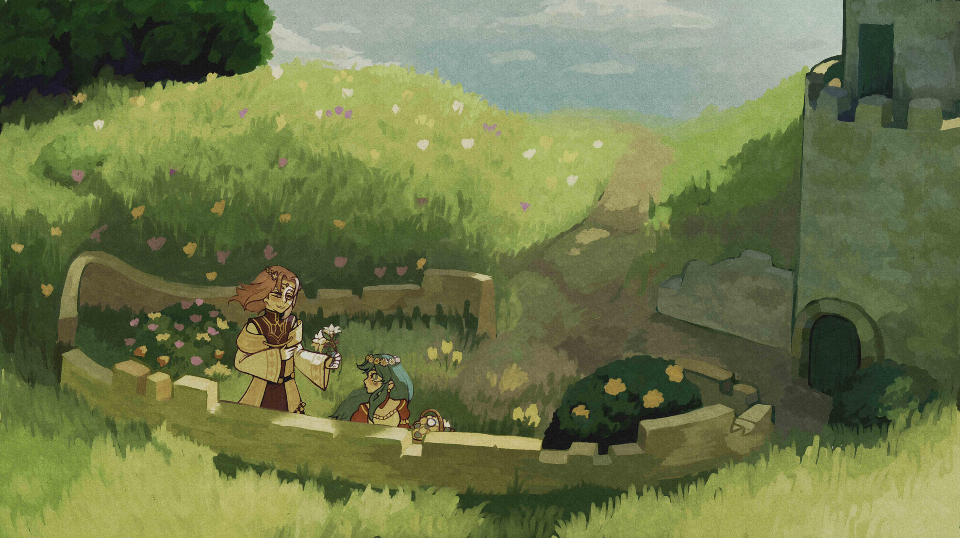 Fire Emblem - Eirika & Lyon - Fullbody + Backround